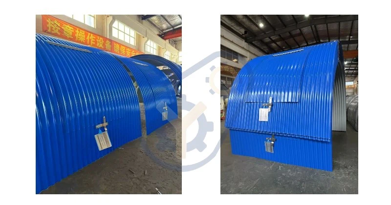 Dual inspection window on galvanized dust cover Dual inspection window on galvanized dust cover